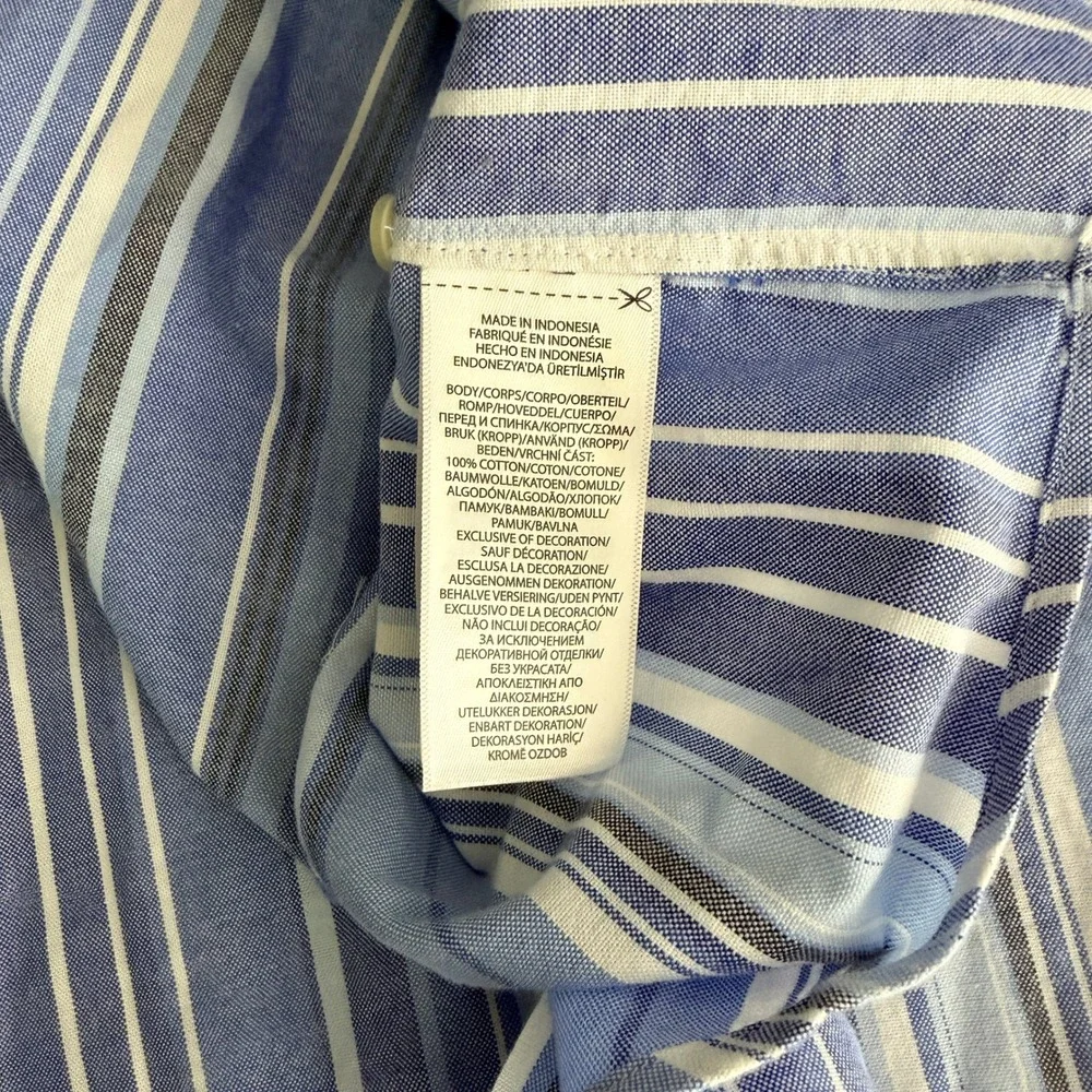 Polo Ralph Lauren Oxford Shirt Button Down Mens XXL Blue Striped Classic Fit NEW